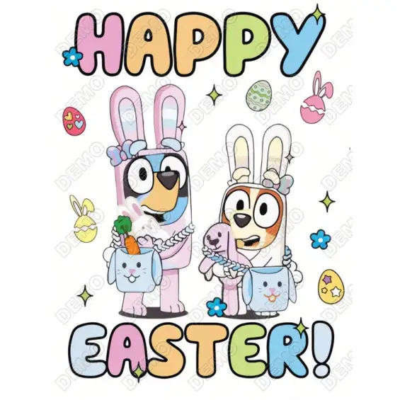 Happy Easter  Bluey DTF Iron On Transfer