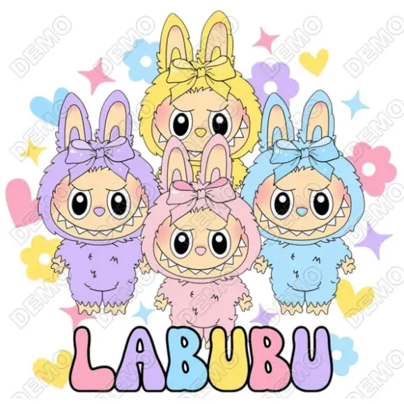 Labubu Doll DTF Iron on Transfer N1 Labubu Doll DTF Iron on Transfer N1