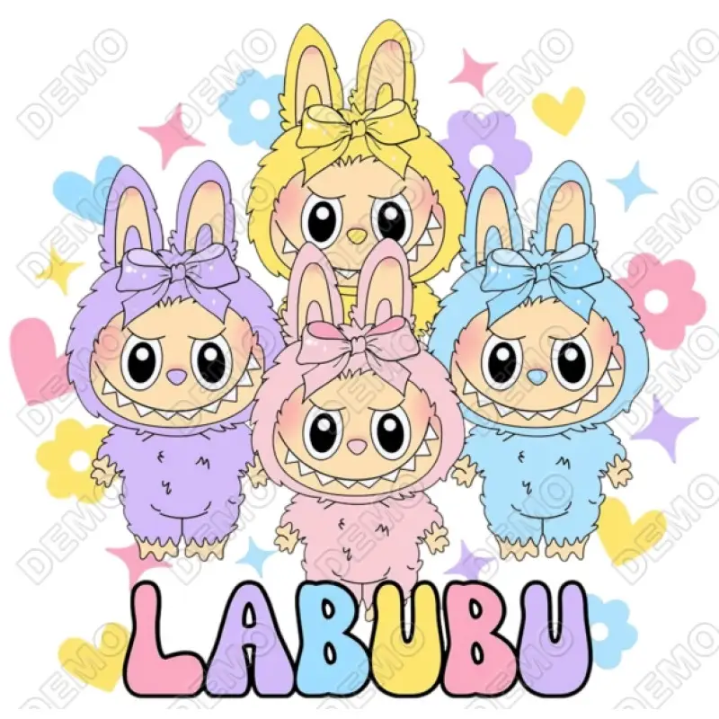 Labubu Doll DTF Iron on Transfer N1 Labubu Doll DTF Iron on Transfer N1