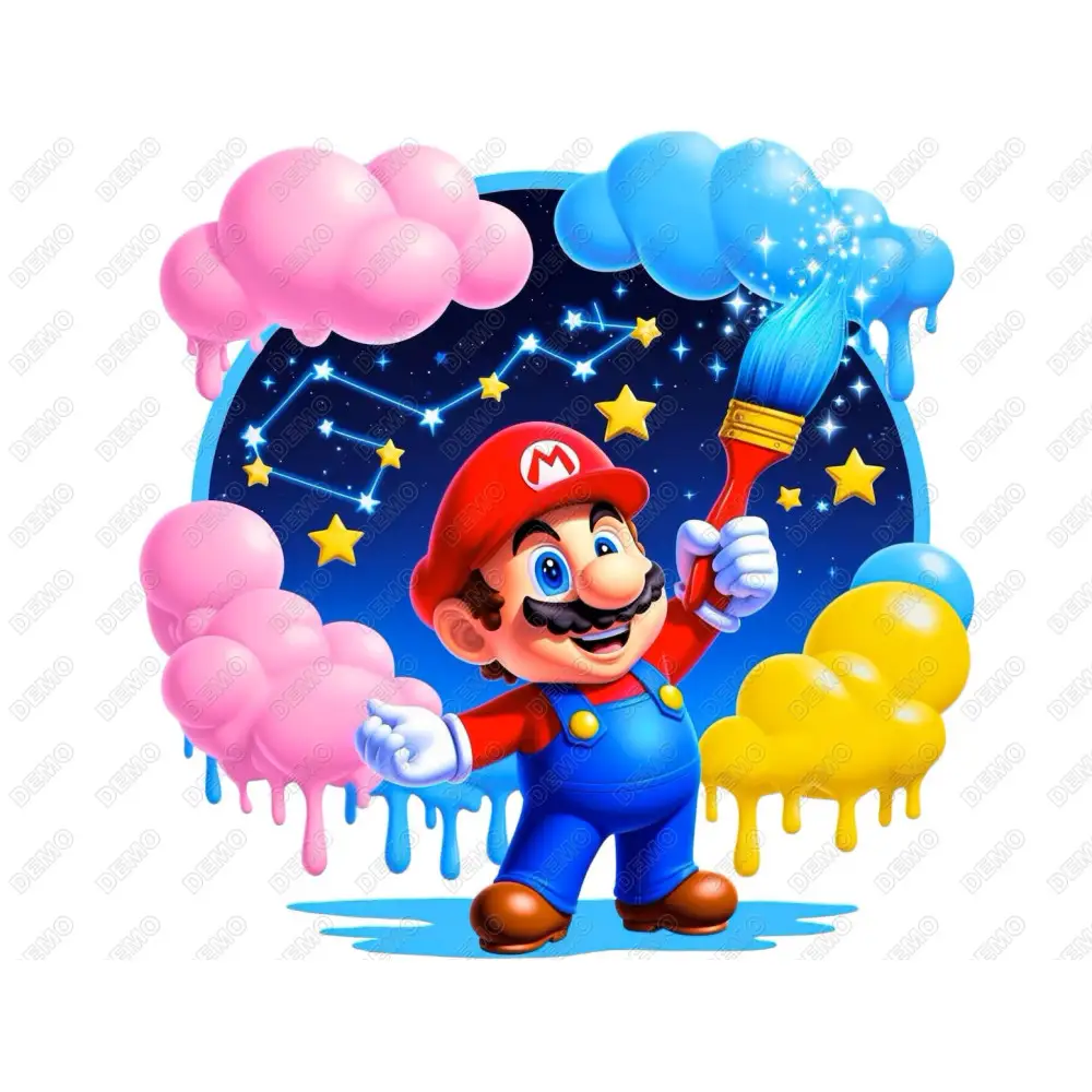 Mario Galaxy  DTF  Iron on Transfer
