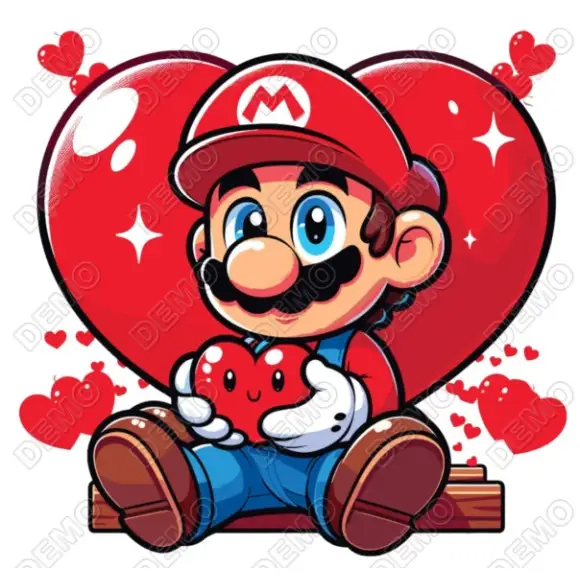 Mario Valentines DTF  Iron on Transfer