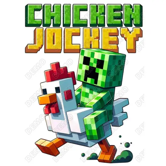 Minecraft  Chicken DTF Shirt Iron on Transfer