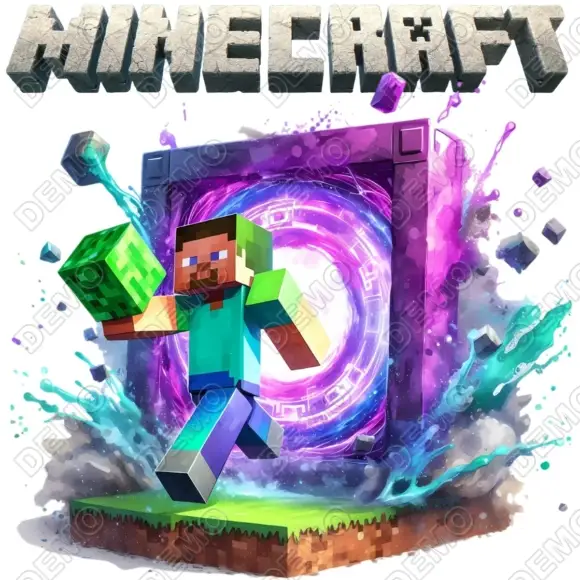 Minecraft Portal  DTF Shirt Iron on Transfer