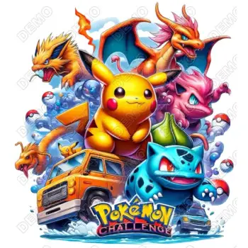 Pokemon  Challenge DTF  Iron on Transfer  