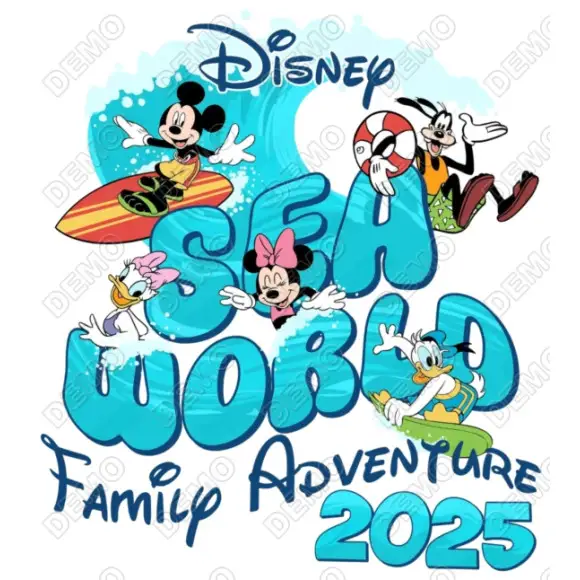 Sea World Family Adventure T Shirt Iron on Transfer
