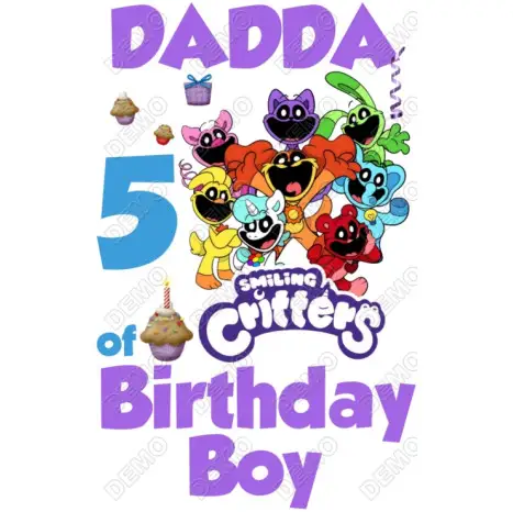 Smiling Critters Family Member  Birthday Custom  DTF  Iron on Transfer