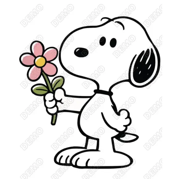 Snoopy Valentines Flower DTF  Iron on Transfer