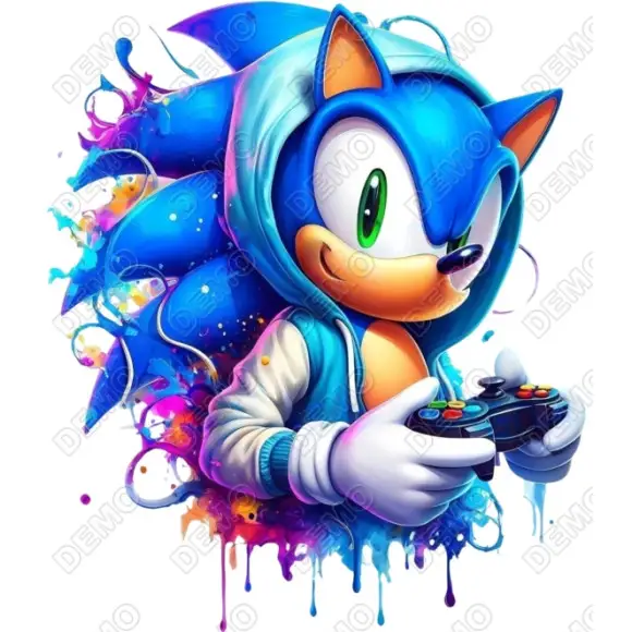 Sonic Gamer DTF Iron On Transfer Sonic Gamer DTF Iron On Transfer
