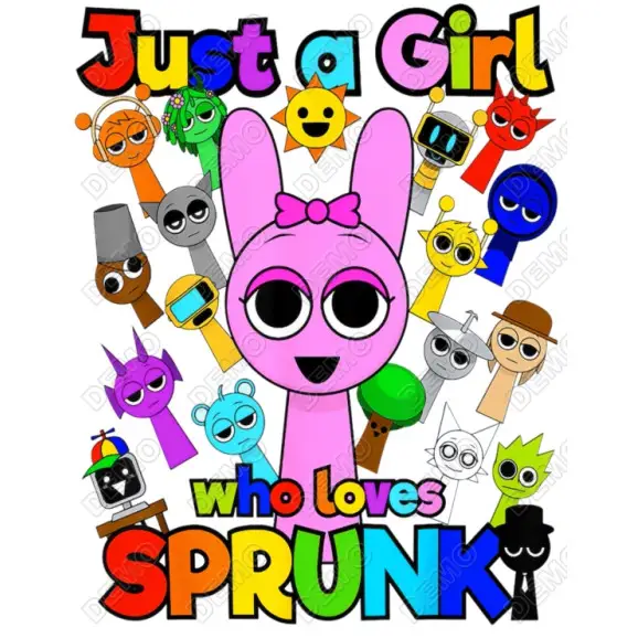 Sprunki Just a Girl  Horror Game DTF Iron on Transfer