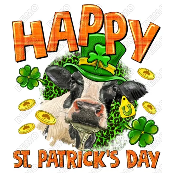 St Patrick Cow DTF Iron on Transfer St Patrick Cow DTF Iron on Transfer