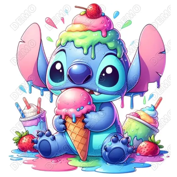 Stitch Ice Cream DTF Iron on Transfer