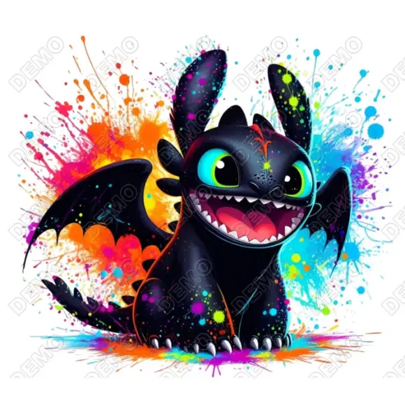 Toothless  Dragon  DTF T Shirt Iron on Transfer