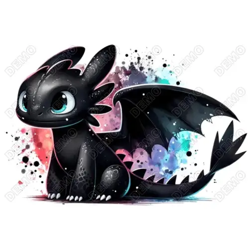 Toothless How to Train  Your  Dragon  DTF T Shirt Iron on Transfer