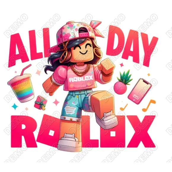 All day Roblox Girl Game DTF Iron on Transfer All day Roblox Girl Game DTF Iron on Transfer