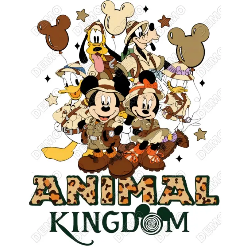 Animal Kingdom Disney DTF Iron on Transfer N7 Animal Kingdom Disney DTF Iron on Transfer N7