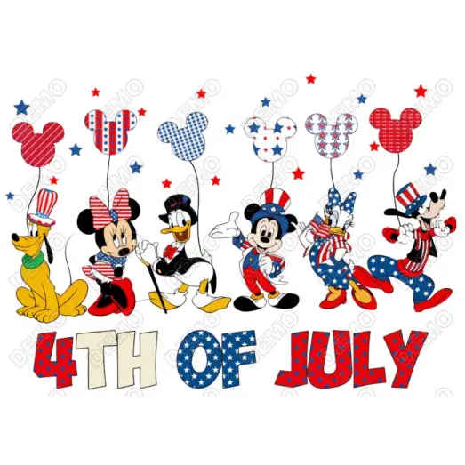 Disney Mickey Mouse  Independence day  DTF  Iron on Transfer