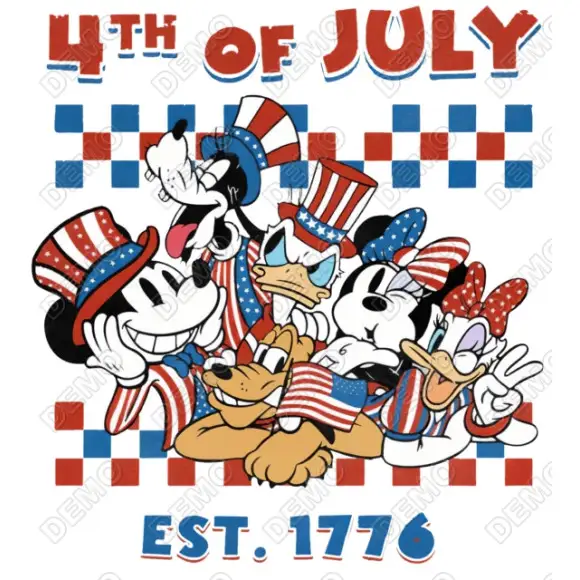 Donald Duck Independence day DTF Iron on Transfer Donald Duck Independence day DTF Iron on Transfer