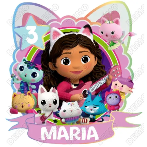 Gabby's Dollhouse  Birthday  Custom Name/Age  DTF  Iron on Transfer