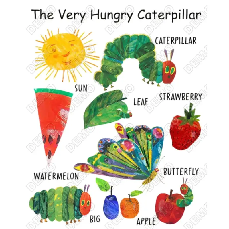 Hungry Caterpillar DTF Iron on Transfer Hungry Caterpillar DTF Iron on Transfer