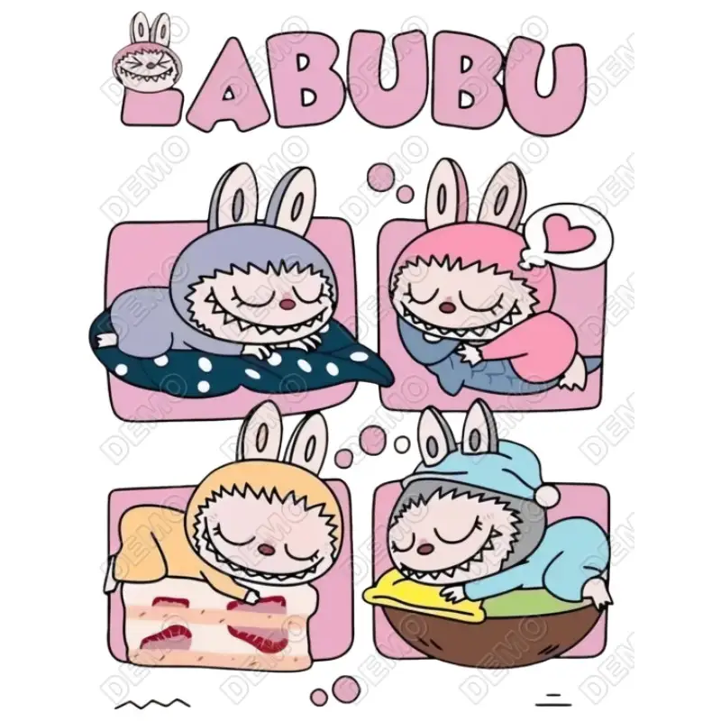 Labubu Doll DTF Iron on Transfer N8 Labubu Doll DTF Iron on Transfer N8