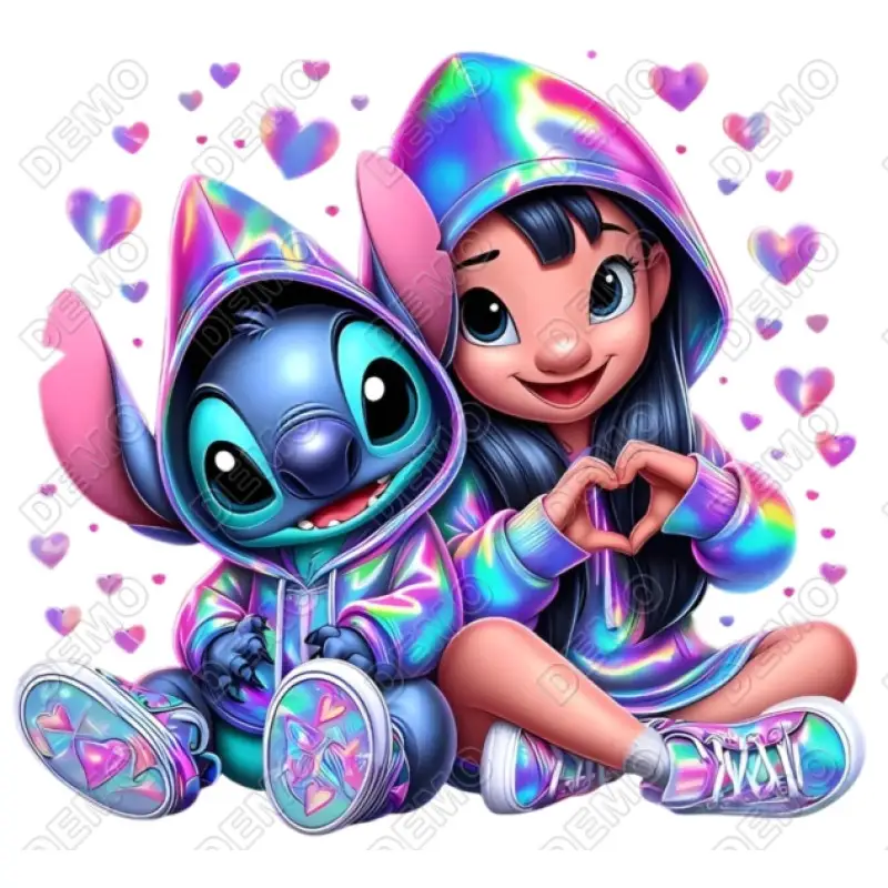 Lilo & Stitch Neon DTF Shirt Iron on Transfer Lilo & Stitch Neon DTF Shirt Iron on Transfer