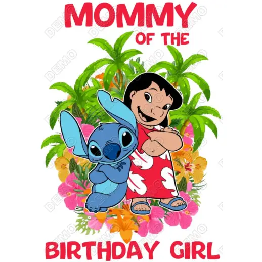 Lilo and Stitch Family Member  Birthday Custom DTF Iron on Transfer