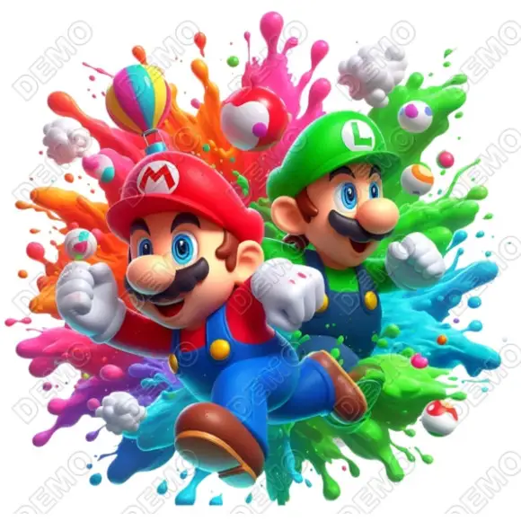 Mario Luigi  DTF  Iron on Transfer