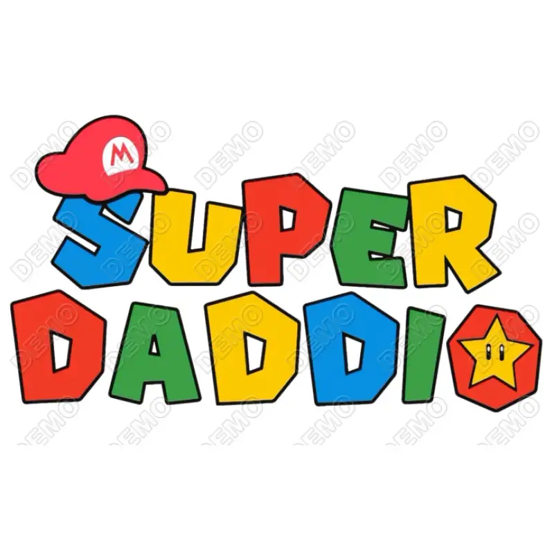 Mario Super DADDIO DTF Iron on Transfer Mario Super DADDIO DTF Iron on Transfer