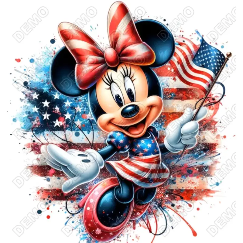 Minnie Mouse Independence day DTF Iron on Transfer Minnie Mouse Independence day DTF Iron on Transfer