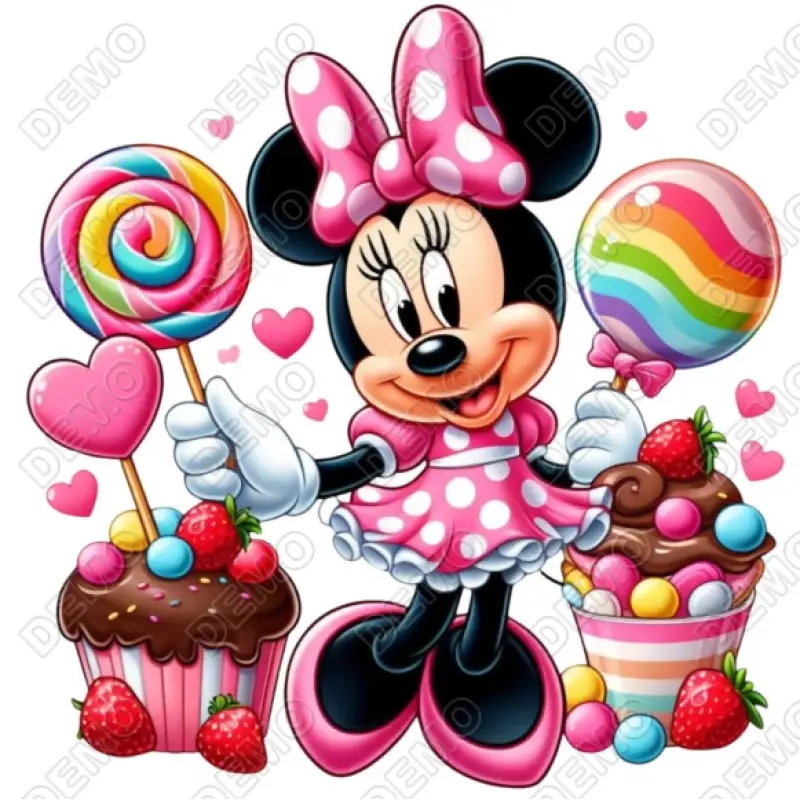 Minnie Mouse Lollipop DTF Shirt Heat Iron on Transfer Minnie Mouse Lollipop DTF Shirt Heat Iron on Transfer