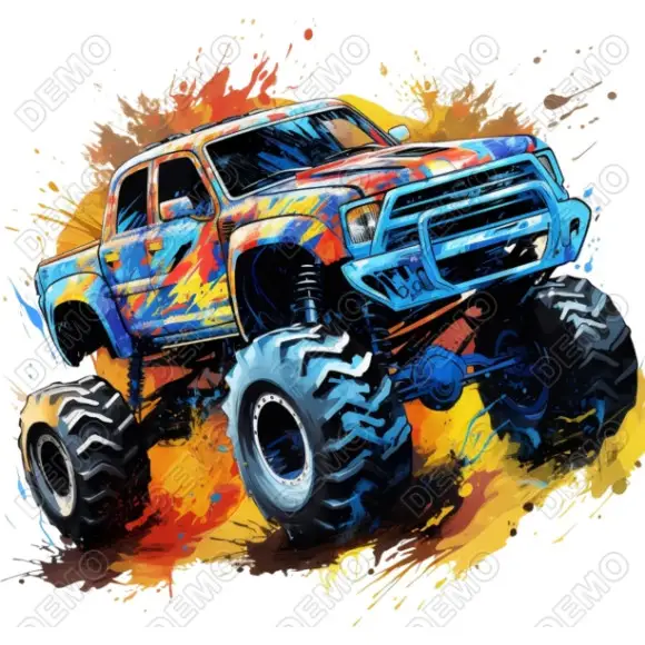 Monster Truck DTF Iron on Transfer