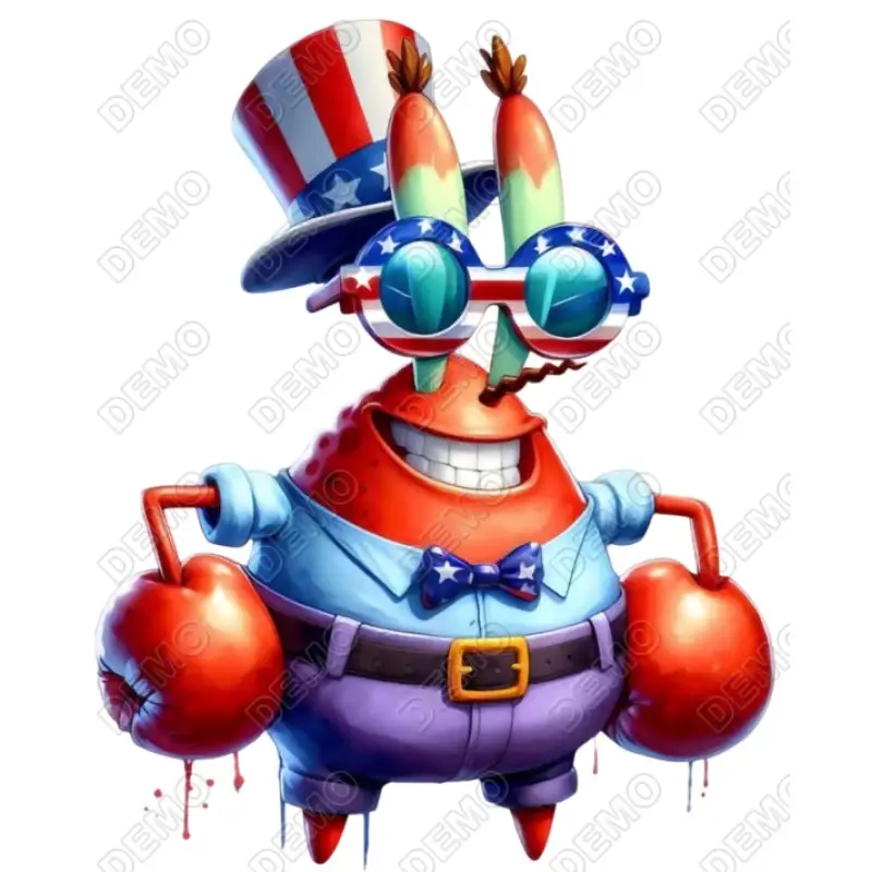Mr. Krabs Independence day  DTF  Iron on Transfer