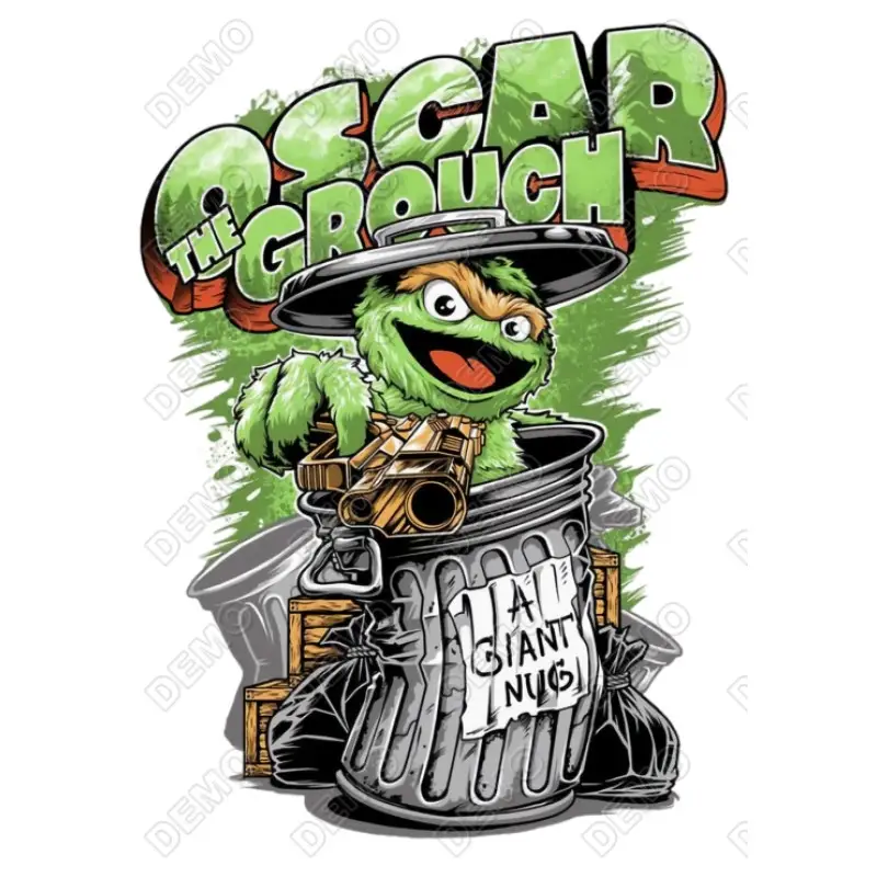 Oscar the Grouch Muppet DTF Shirt Iron on Transfer Oscar the Grouch Muppet DTF Shirt Iron on Transfer