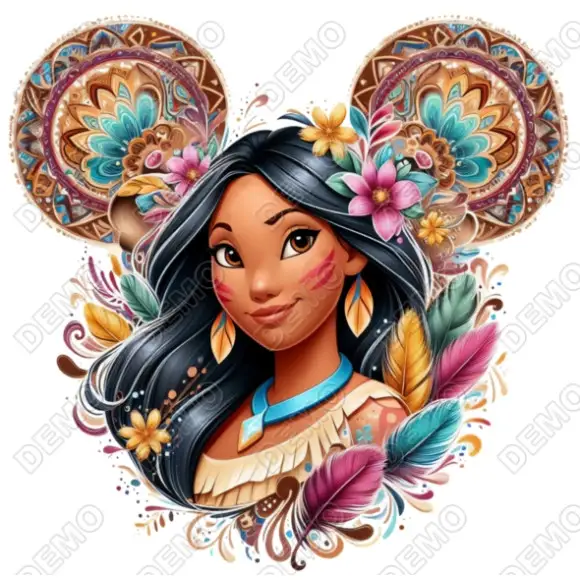 Princess Pocahontas DTF Iron on Transfer