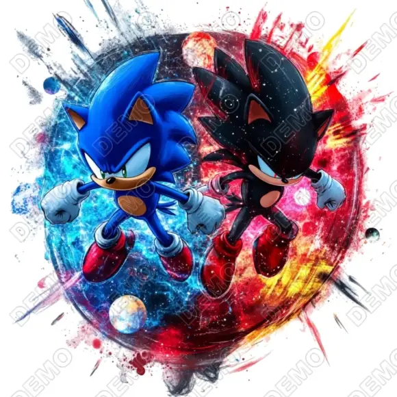Sonic  Shadow DTF  T Shirt Iron on Transfer N5