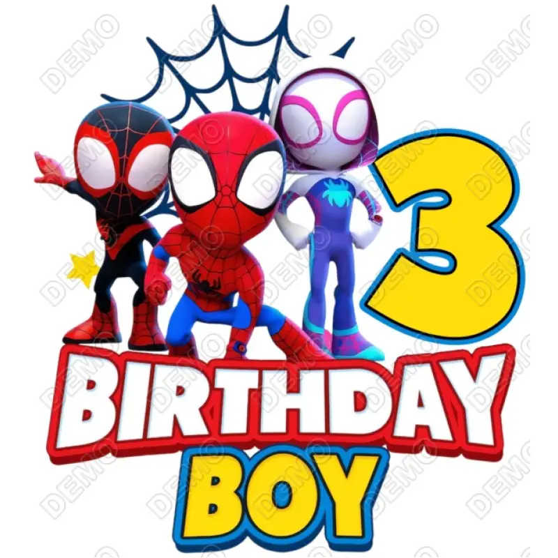 Spidey and His Amazing Friends Birthday Custom Name/Age DTF Iron on Transfer Spidey and His Amazing Friends Birthday Custom Name/Age DTF Iron on Transfer