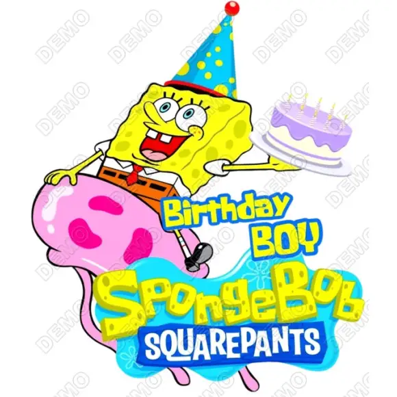 SpongeBob Birthday Boy DTF Iron on Transfer SpongeBob Birthday Boy DTF Iron on Transfer