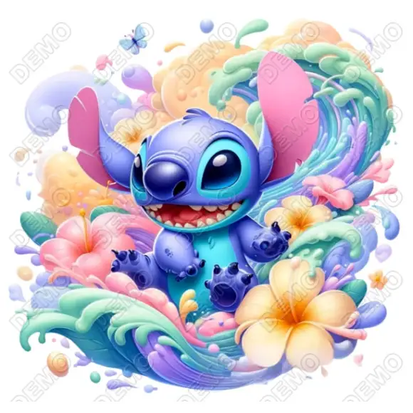 Stitch Flowers DTF  Shirt Iron on Transfer N8