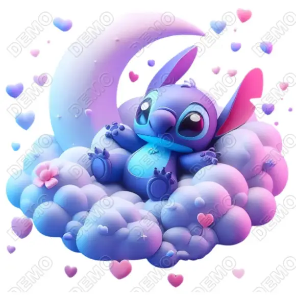 Stitch  on the cloud DTF Shirt  Iron on Transfer