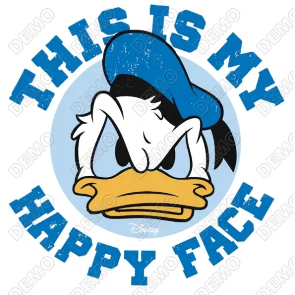 This is my Happy Face Donald Duck  DTF  Iron on Transfer