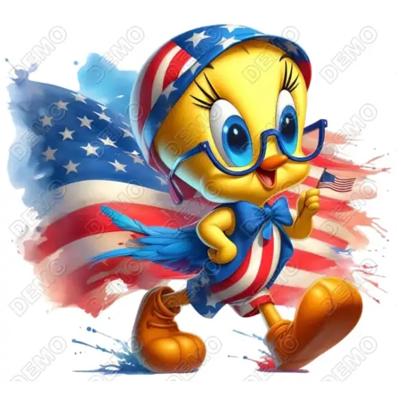 Tweety  Independence day  DTF  Iron on Transfer