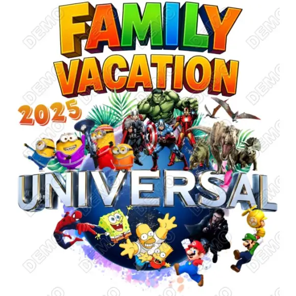 Universal Studios Custom Year DTF Iron on Transfer Decal Universal Studios Custom Year DTF Iron on Transfer Decal