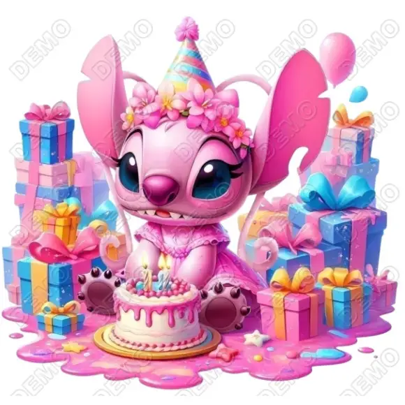 Angel Birthday Stitch DTF Iron on Transfer Angel Birthday Stitch DTF Iron on Transfer