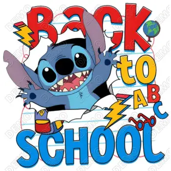 Back to School  Stitch  DTF Iron on Transfer 