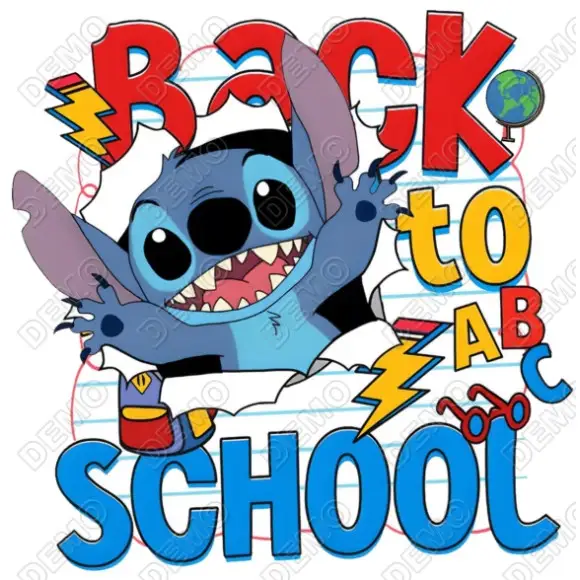 Back to School  Stitch  DTF Iron on Transfer