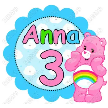 Care Bears Birthday   Personalized  DTF  Shirt Iron on Transfer