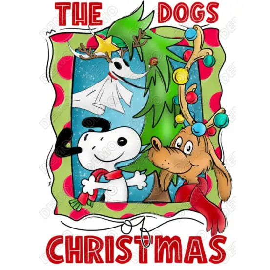 Christmas  Peanuts Dog DTF Iron on Transfer