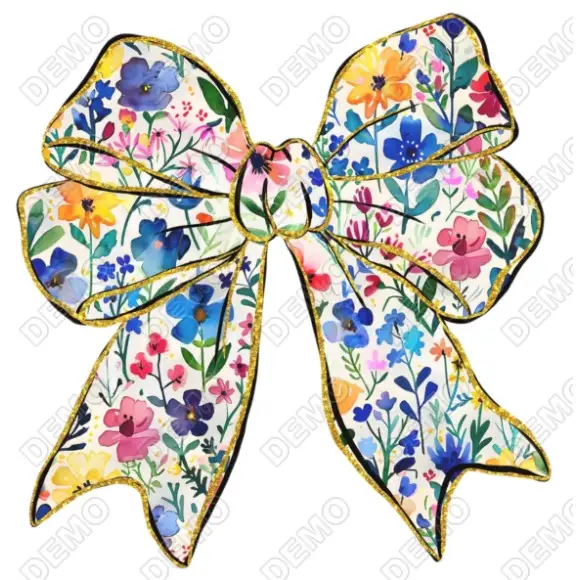 Cute Floral Bow DTF Iron on Transfer Cute Floral Bow DTF Iron on Transfer