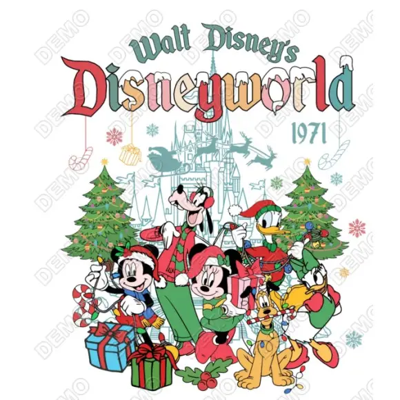 Disney World Christmas DTF Shirt Iron on Transfer