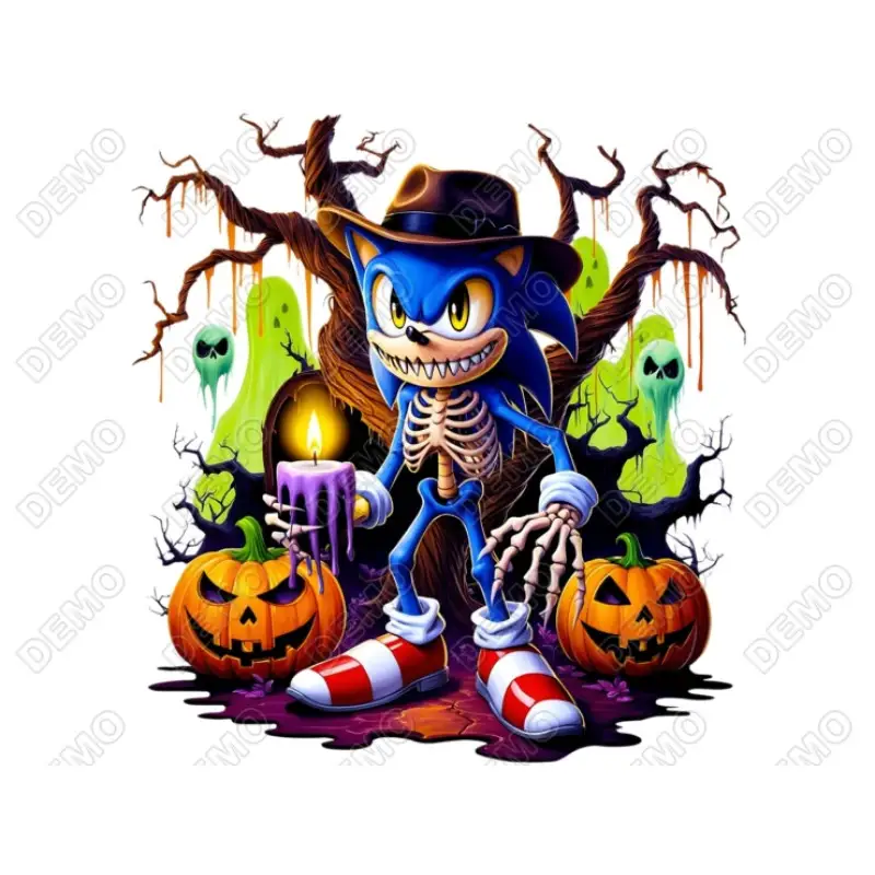 Halloween Sonic DTF Iron on Transfer Halloween Sonic DTF Iron on Transfer